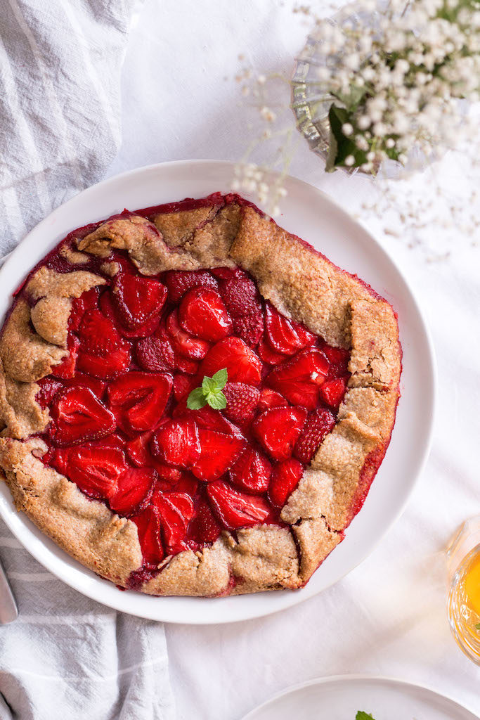 Healthy Strawberry Galette - plant based, gluten free, refined sugar free, vegan - heavenlynnhealthy.com