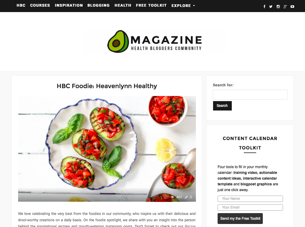 Heavenlynn Healthy Press - Hbloggers Foodie Feature 