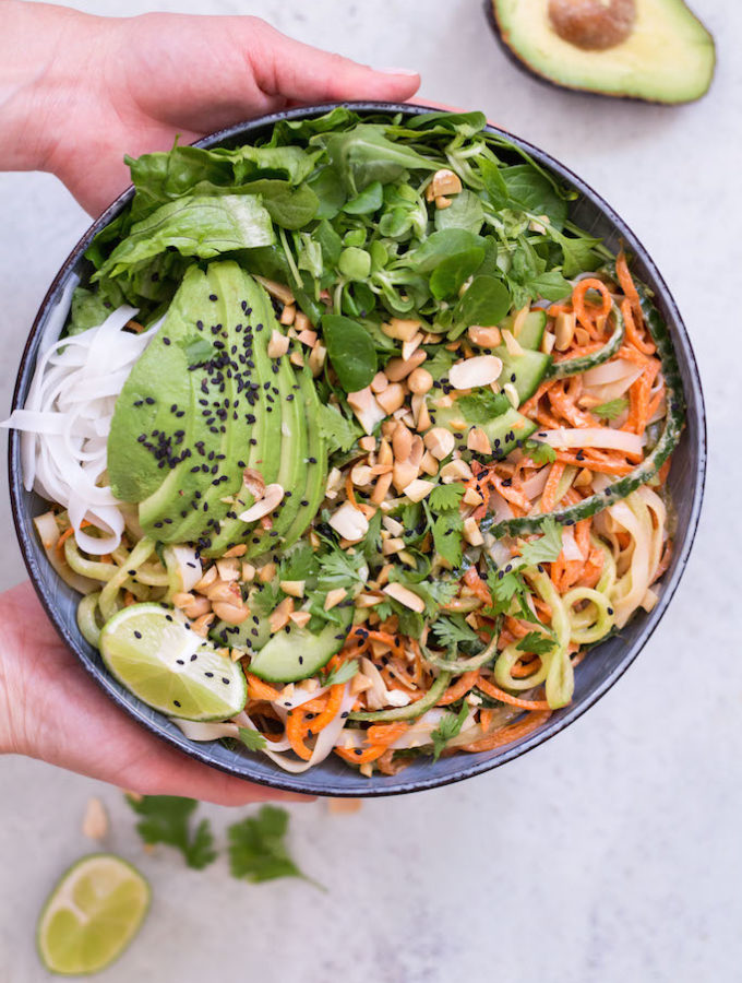 Summer Roll Bowl with Peanut Lime Sauce - plant based, vegetarian, vegan, refined sugar free, gluten free - heavenlynnhealthy.com