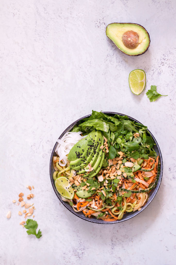 Summer Roll Bowl with Peanut Lime Sauce - plant based, vegetarian, vegan, refined sugar free, gluten free - heavenlynnhealthy.com