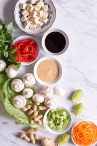 Thai Lettuce Wraps with Tofu and Peanut Chili Sauce - vegan, plant based, vegetarian, gluten free - heavenlynnhealthy.com