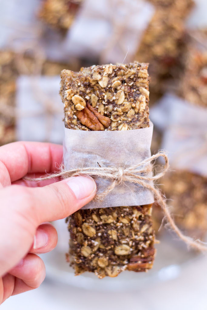 Homemade Amaranth Pecan Granola Bars - vegan, plant based, gluten free option, refined sugar free, healthy - heavenlynnhealthy.com