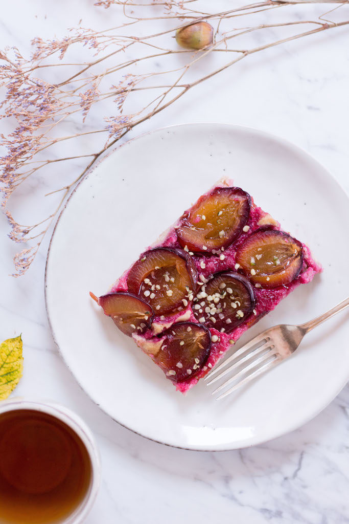 Plum Cake with Buckwheat & Spelt Dough - vegan, plant based, gluten free option, refined sugar free, healthy - heavenlynnhealthy.com