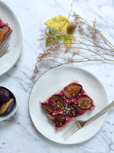 Plum Cake with Buckwheat & Spelt Dough - vegan, plant based, gluten free option, refined sugar free, healthy - heavenlynnhealthy.com