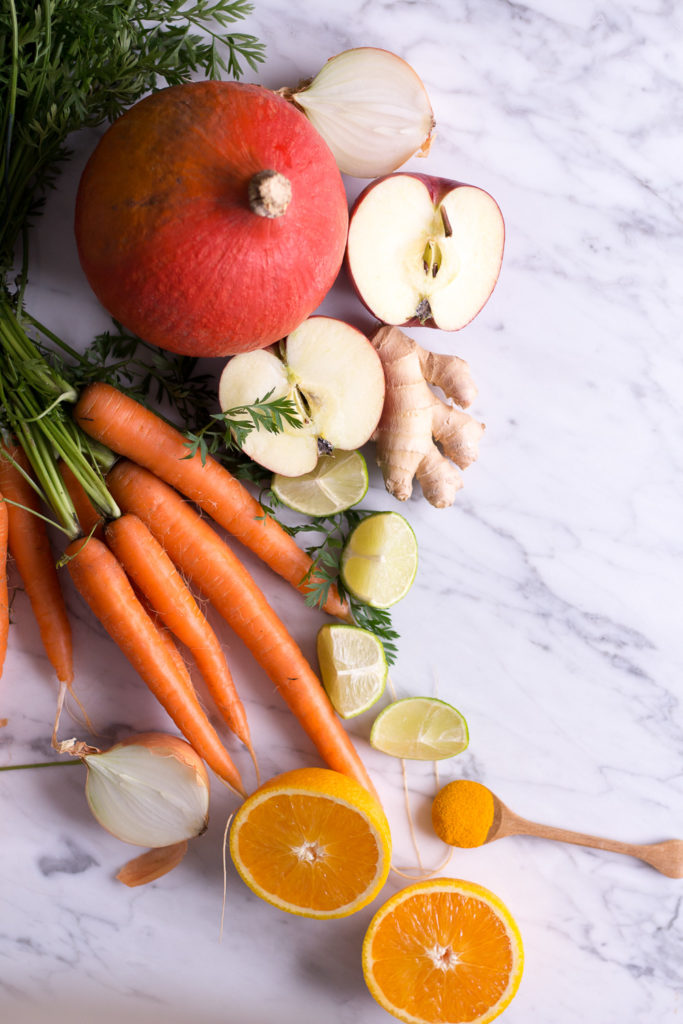 My favorite pumpkin soup with kale chips - vegan, plant based, refined sugar free, gluten free, dairy free - heavenlynnhealthy.com