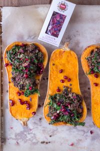 Holiday Stuffed Butternut Squash with Lentils and Kale - vegan, plant based, gluten free, refined sugar free - heavenlynnhealthy.com