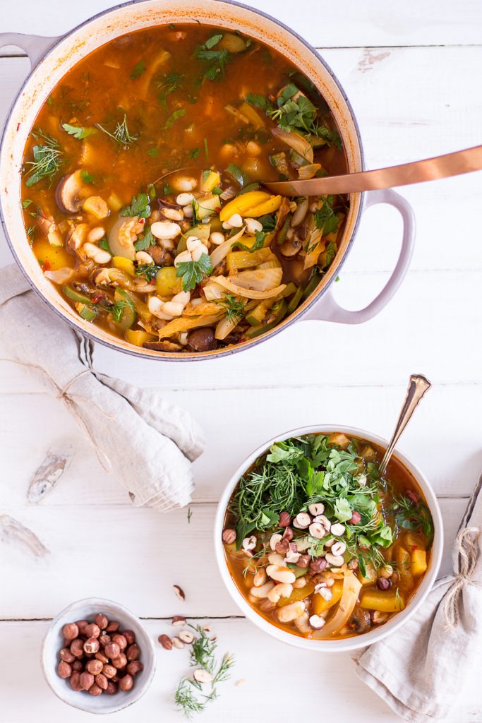 Cannellini Bean Stew with Hazelnuts and Dill - plant-based, vegan, gluten free, refined sugar free - heavenlynnhealthy.com