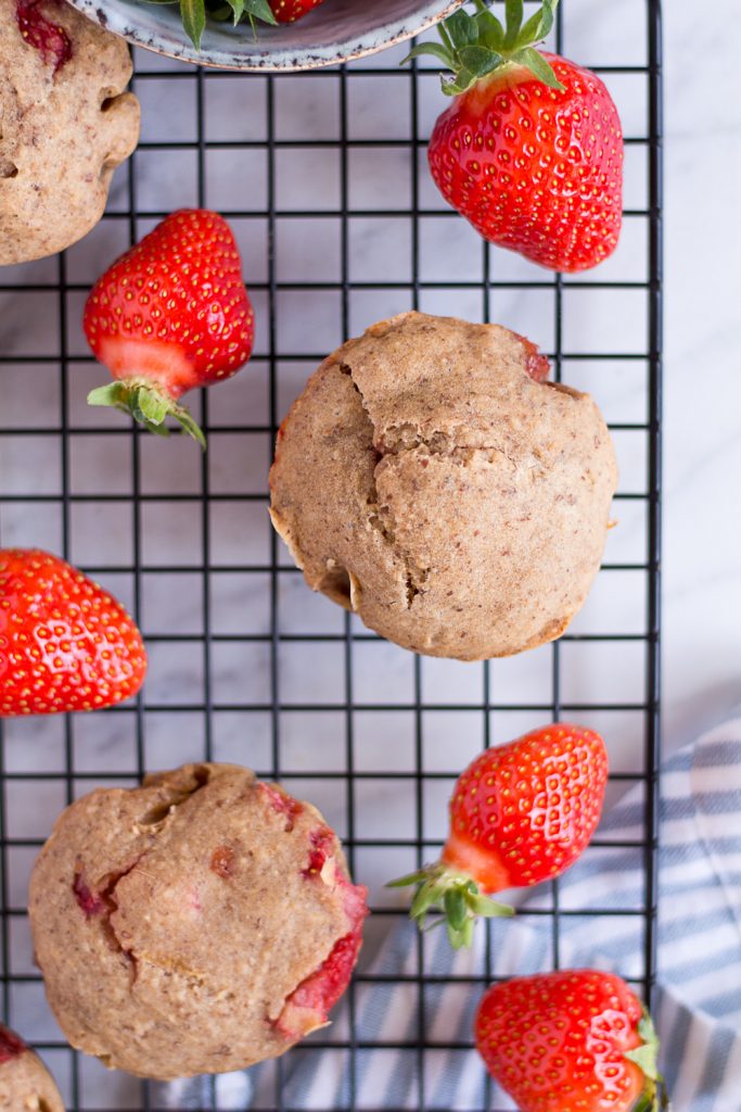 Healthy Strawberry Muffins - plant-based, vegan, gluten free, refined sugar free - heavenlynnhealthy.com