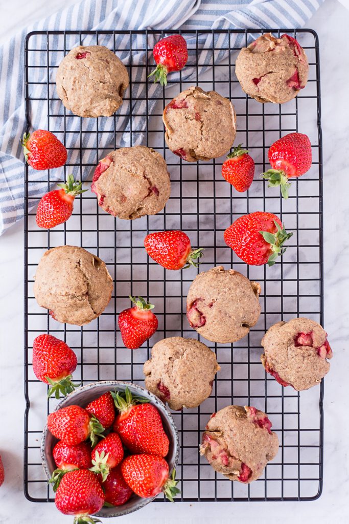 Healthy Strawberry Muffins - plant-based, vegan, gluten free, refined sugar free - heavenlynnhealthy.com