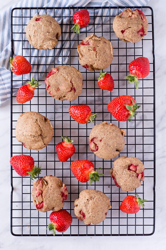 Healthy Strawberry Muffins - plant-based, vegan, gluten free, refined sugar free - heavenlynnhealthy.com