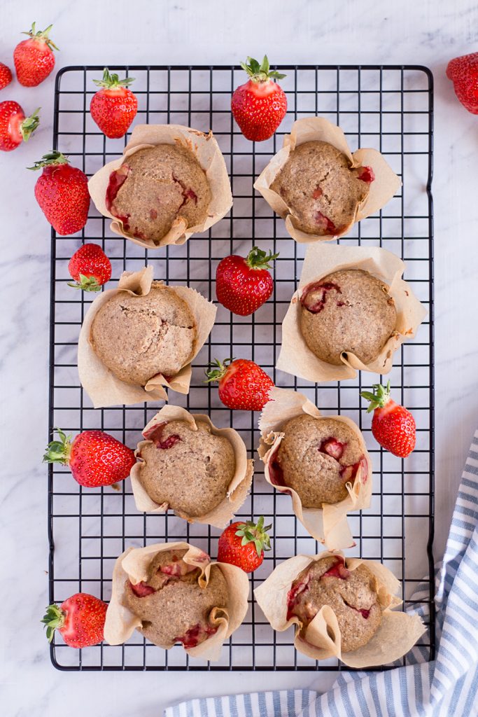Healthy Strawberry Muffins - plant-based, vegan, gluten free, refined sugar free - heavenlynnhealthy.com