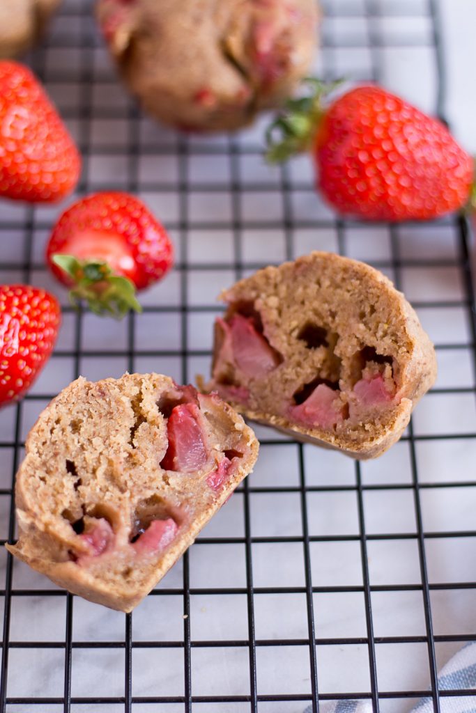 Healthy Strawberry Muffins - plant-based, vegan, gluten free, refined sugar free - heavenlynnhealthy.com