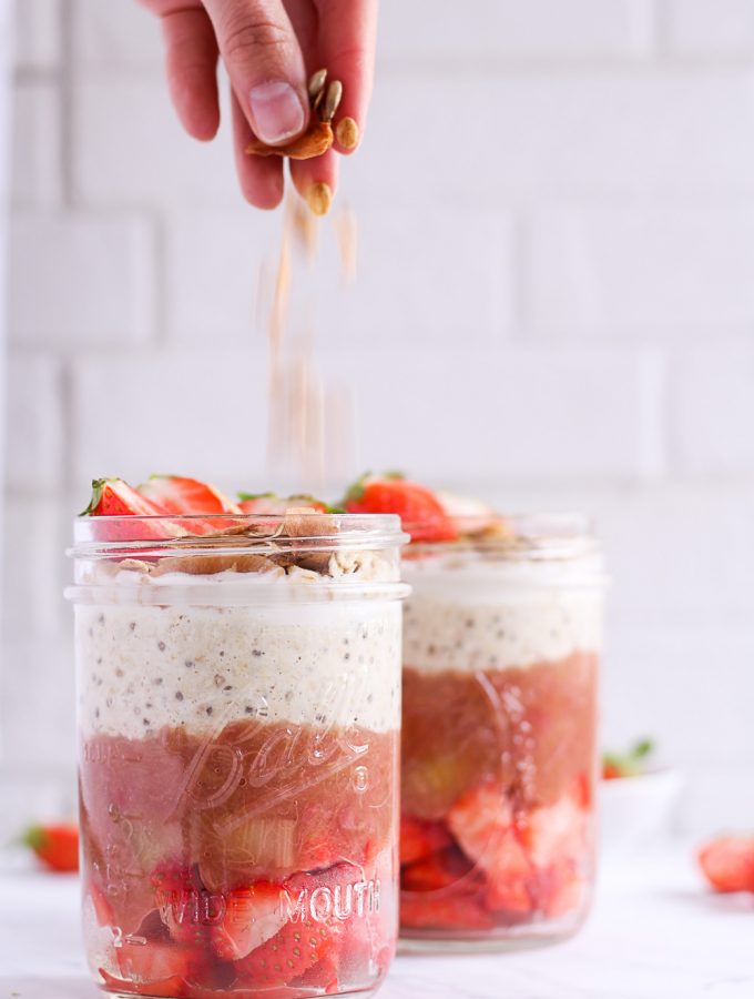 Rhubarb-Strawberry Parfait - plant-based, vegan, gluten free, refined sugar free - heavenlynnhealthy.com