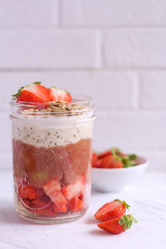 Rhubarb-Strawberry Parfait - plant-based, vegan, gluten free, refined sugar free - heavenlynnhealthy.com