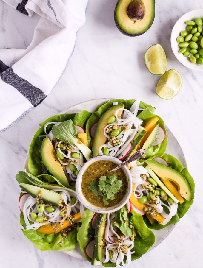 25 minute salad wraps with cashew-cilantro-dip - plant-based, vegan, gluten free, refined sugar free - heavenlynnhealthy.com