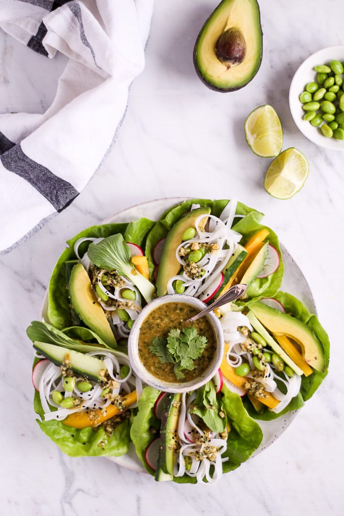 25 minute salad wraps with cashew-cilantro-dip - plant-based, vegan, gluten free, refined sugar free - heavenlynnhealthy.com 