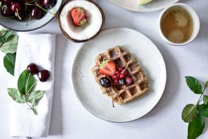 Coconut Peanut Butter Waffles - plant-based, vegan, gluten free, refined sugar free - heavenlynnhealthy.com