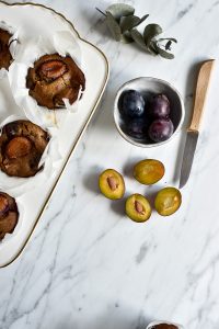 Healthy plum muffins - plant-based, vegan, gluten free, refined sugar free - heavenlynnhealthy.com