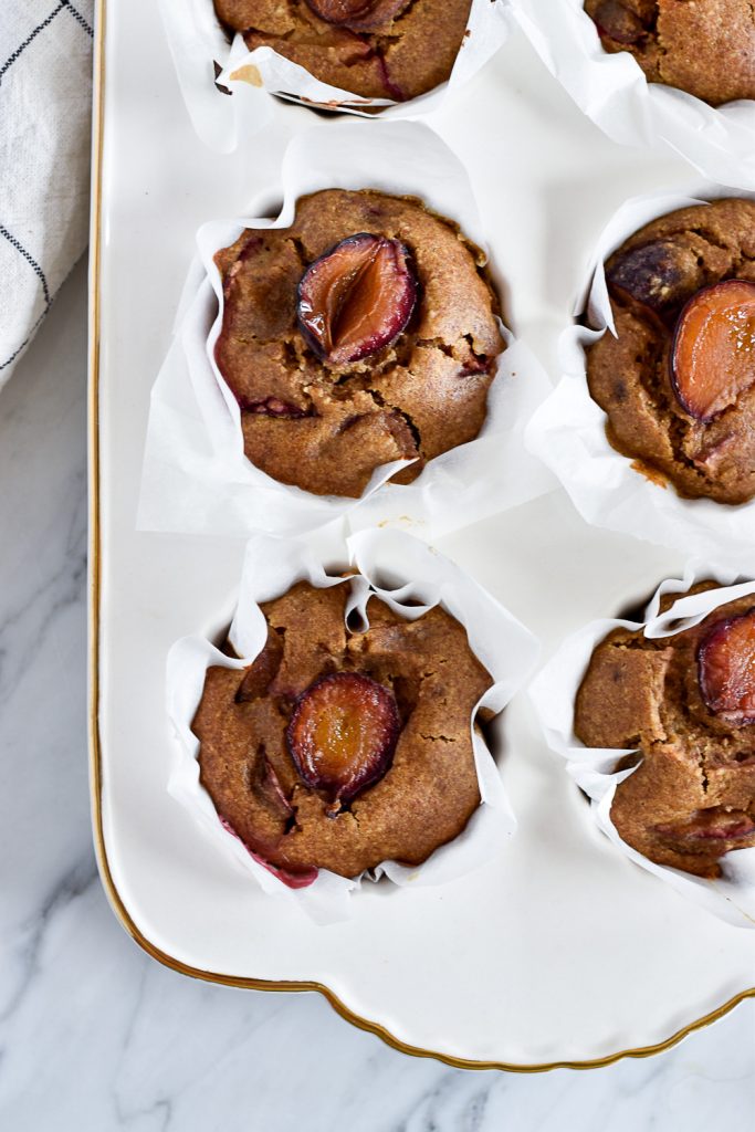 Healthy plum muffins - plant-based, vegan, gluten free, refined sugar free - heavenlynnhealthy.com