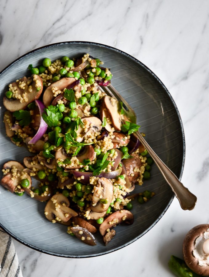 Quick Mushroom-Millet Stir-Fry - plant-based, vegan, gluten free, refined sugar free - heavenlynnhealthy.com