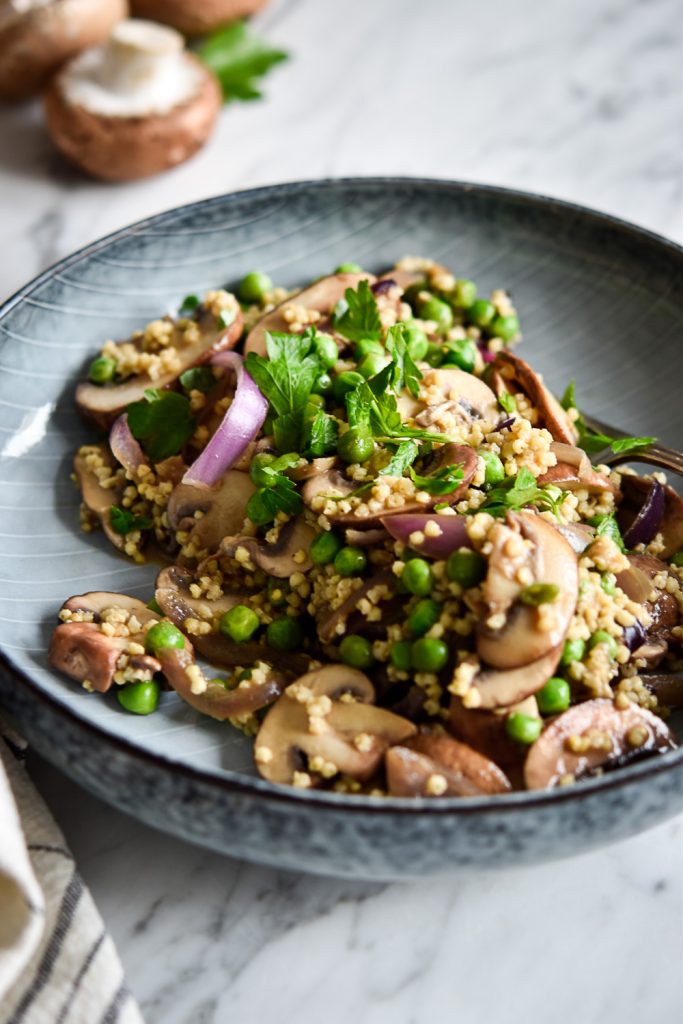 Quick Mushroom-Millet Stir-Fry - plant-based, vegan, gluten free, refined sugar free - heavenlynnhealthy.com