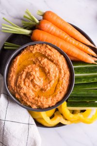 Roasted Bell Pepper Hummus - plant-based, vegan, gluten free, refined sugar free - heavenlynnhealthy.com