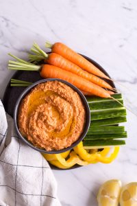 Roasted Bell Pepper Hummus - plant-based, vegan, gluten free, refined sugar free - heavenlynnhealthy.com