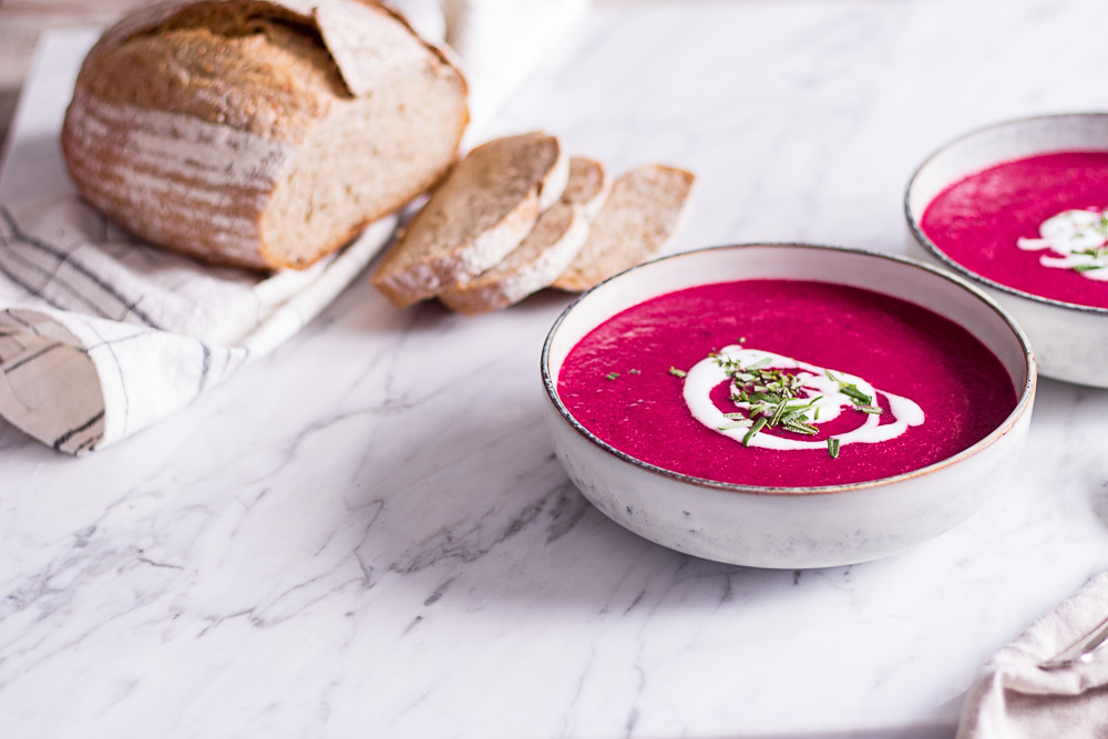 Roasted tomato soup with beetroot and rosemary - plant-based, vegan, gluten free, refined sugar free - heavenlynnhealthy.com