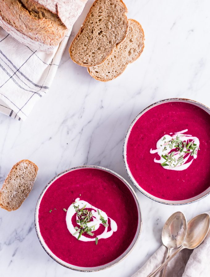 Roasted tomato soup with beetroot and rosemary - plant-based, vegan, gluten free, refined sugar free - heavenlynnhealthy.com