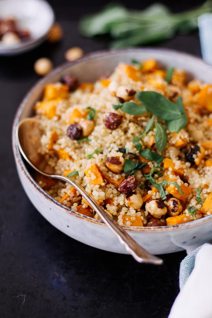 Sweet potato Quinoa with caramelized hazelnuts - plant-based, vegan, gluten free, refined sugar free - heavenlynnhealthy.com