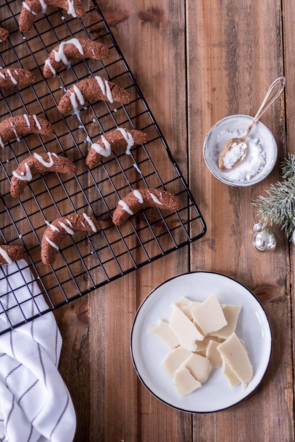 Healthy Chocolate Vanilla Crescent Christmas Cookies - plant-based, vegan, gluten free, refined sugar free - heavenlynnhealthy.com