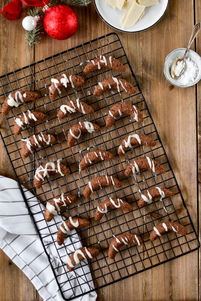 Healthy Chocolate Vanilla Crescent Christmas Cookies - plant-based, vegan, gluten free, refined sugar free - heavenlynnhealthy.com