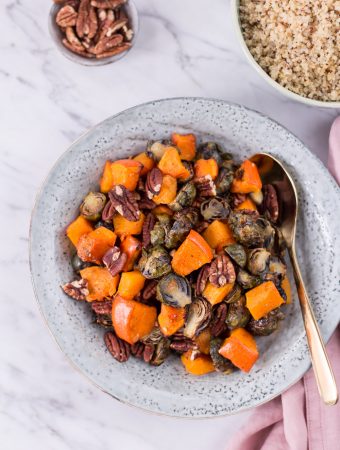 Winter Roasted Brussels Sprouts, Pumpkin & Pecans - plant-based, vegan, gluten free, refined sugar free - heavenlynnhealthy.com