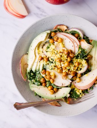 Crunchy Apple Cauliflower Salad with Apple Dressing - plant-based, vegan, gluten free, refined sugar free - heavenlynnhealthy.com