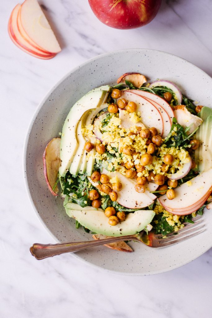 Crunchy Apple Cauliflower Salad with Apple Dressing - plant-based, vegan, gluten free, refined sugar free - heavenlynnhealthy.com