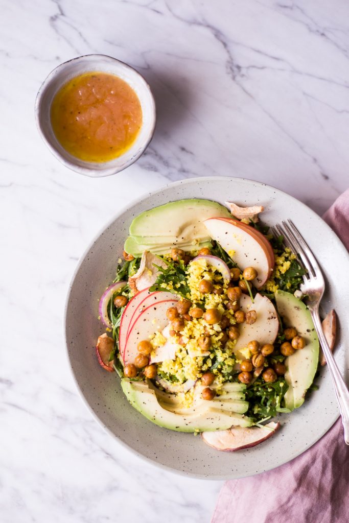 Crunchy Apple Cauliflower Salad with Apple Dressing - plant-based, vegan, gluten free, refined sugar free - heavenlynnhealthy.com