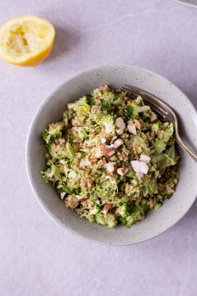 Raw Broccoli Quinoa Power Salad - plant-based, vegan, gluten free, refined sugar free - heavenlynnhealthy.com
