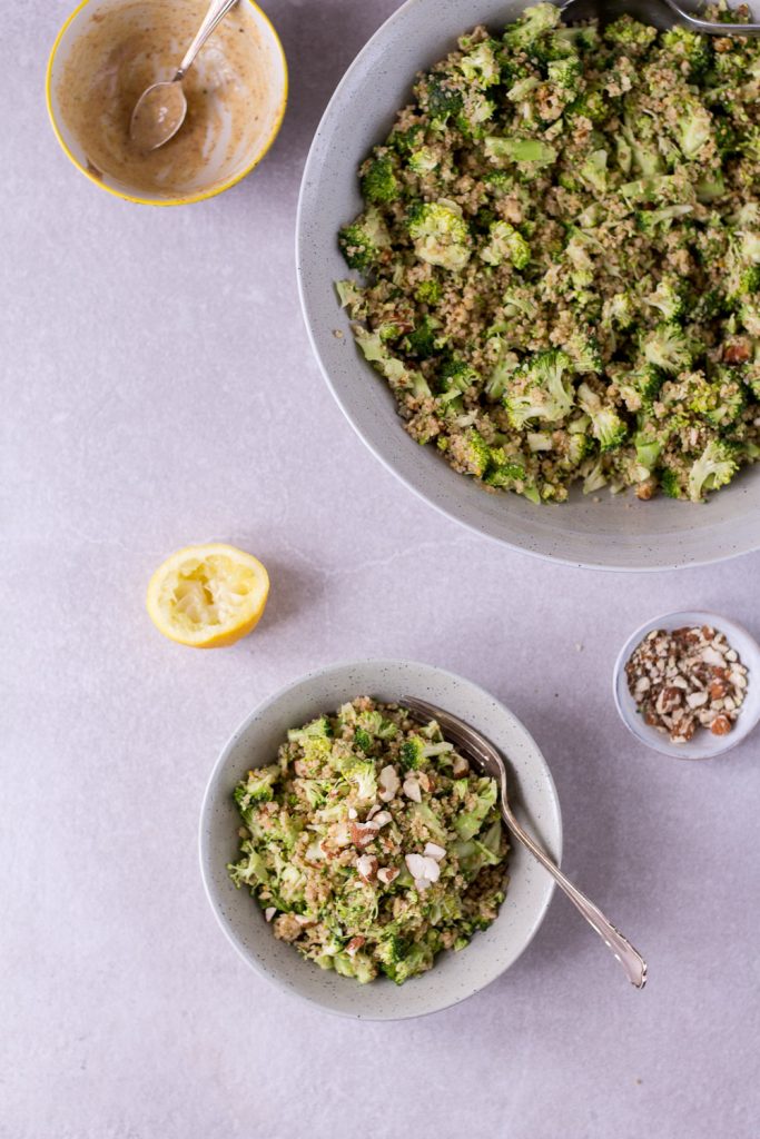 Raw Broccoli Quinoa Power Salad - plant-based, vegan, gluten free, refined sugar free - heavenlynnhealthy.com