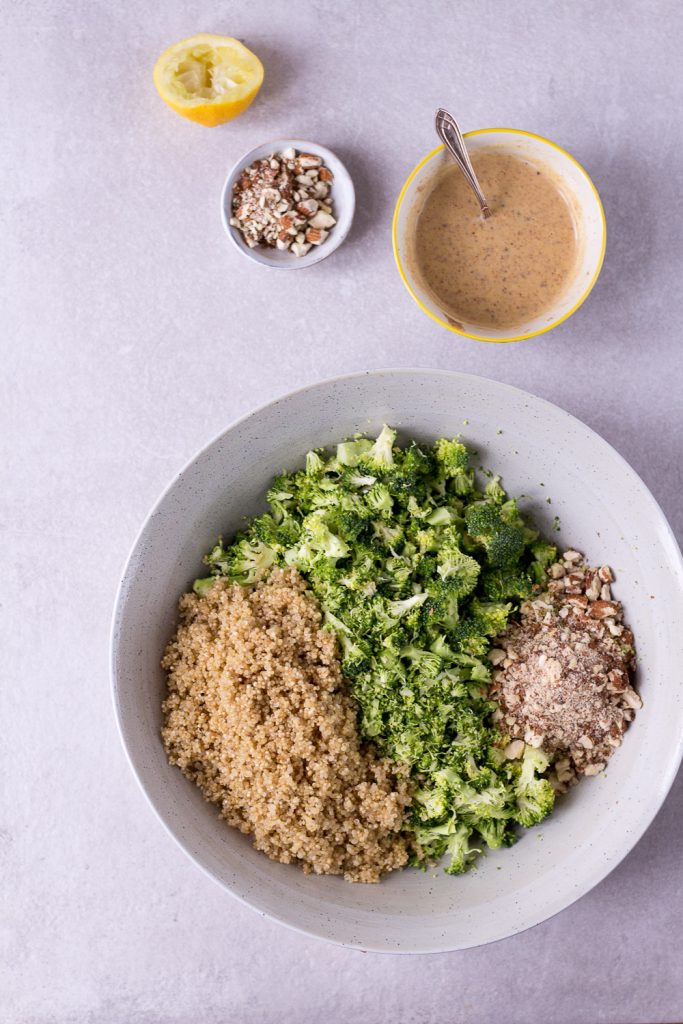 Raw Broccoli Quinoa Power Salad - plant-based, vegan, gluten free, refined sugar free - heavenlynnhealthy.com