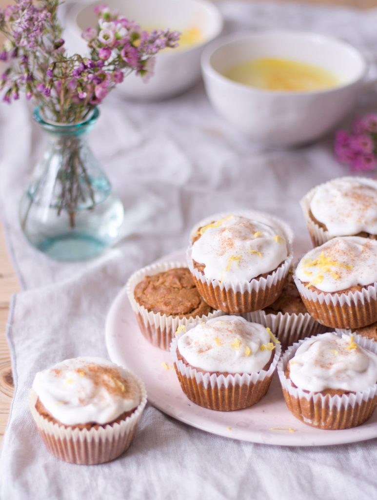 Carrot Cake Cupcakes - plant-based, vegan, gluten free, refined sugar free - heavenlynnhealthy.com