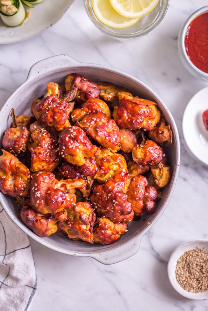 Spicy Vegan Cauliflower Wings - plant-based, vegan, gluten free, refined sugar free - heavenlynnhealthy.com 