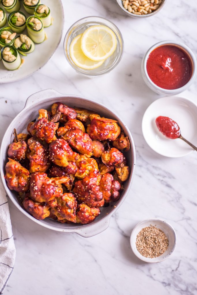 Spicy Vegan Cauliflower Wings - plant-based, vegan, gluten free, refined sugar free - heavenlynnhealthy.com 