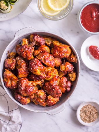 Spicy Vegan Cauliflower Wings - plant-based, vegan, gluten free, refined sugar free - heavenlynnhealthy.com