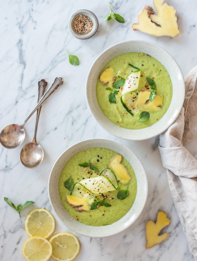 Refreshing Avocado and Ginger Soup - plant-based, vegan, gluten free, refined sugar free - heavenlynnhealthy.com