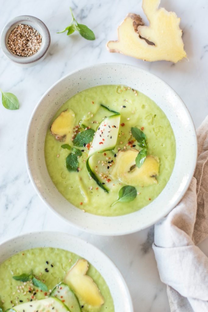 Refreshing Avocado and Ginger Soup - plant-based, vegan, gluten free, refined sugar free - heavenlynnhealthy.com