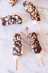 Frozen chocolate covered banana popsicles - plant-based, vegan, gluten free, refined sugar free - heavenlynnhealthy.com