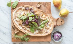 Colorful autumn pizza - plant-based, vegan, gluten free, refined sugar free - heavenlynnhealthy.com