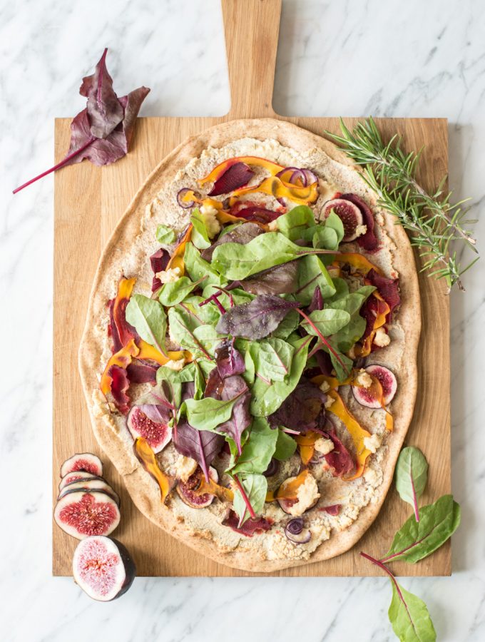 Colorful autumn pizza - plant-based, vegan, gluten free, refined sugar free - heavenlynnhealthy.com
