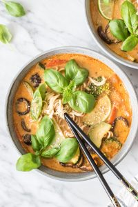 Thai Peanut Noodle Soup - plant-based, vegan, gluten free, refined sugar free - heavenlynnhealthy.com