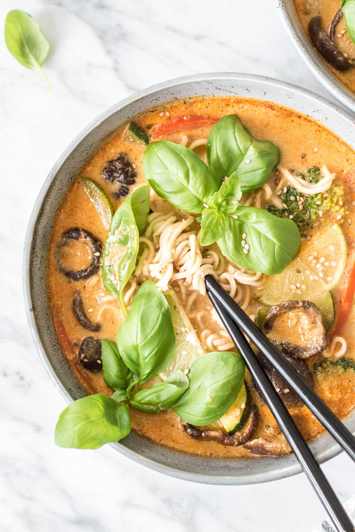 Thai Peanut Noodle Soup - plant-based, vegan, gluten free, refined sugar free - heavenlynnhealthy.com